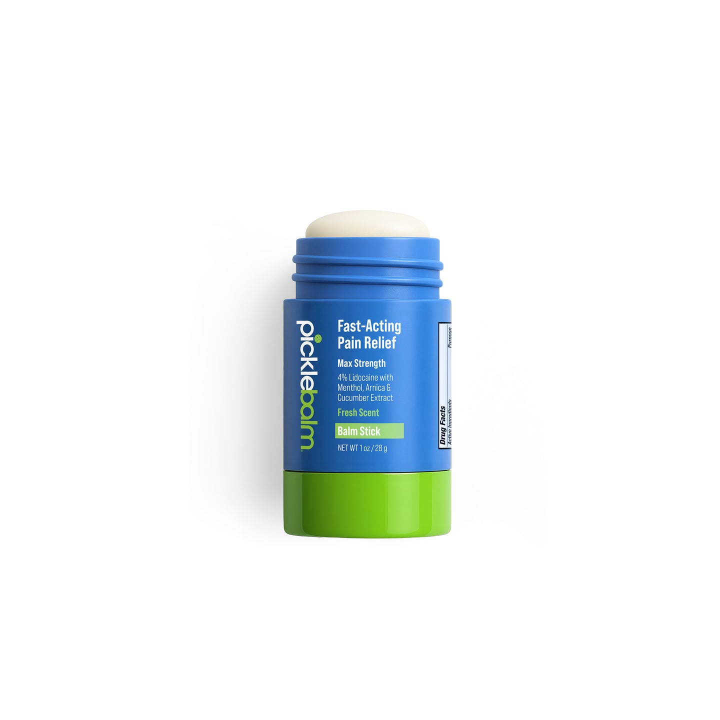 Picklebalm fast-acting pain relief stick on a white background